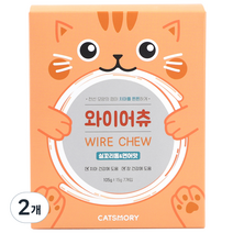 캣츠모리 와이어츄 고양이껌 15g x 7p, 2개, 실꼬리돔 + 연어 혼합맛