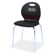 체어포커스 히든스터디 FW-PAD 고정의자 인조가죽 패드형, 바디 (블랙), 패드 (블랙), 1개