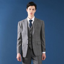 리버클래시 남성용 체크 패턴 슬림핏 스판 정장 자켓 LGS11406