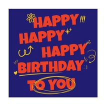 티나피크닉 생일축하 홈파티 디자인 현수막, 오렌지블루