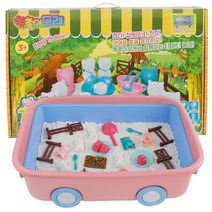 촉촉이 모래놀이 티파티놀이세트, 화이트(놀이세트), 핑크(정리함)