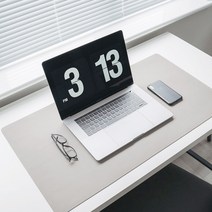 양면 가죽 방수 데스크 매트, 그레이 + 화이트