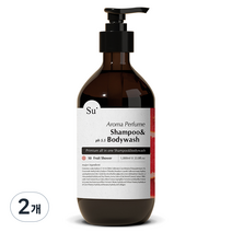 수오가닉 퍼퓸 아로마 샴푸 바디워시 프루트샤워, 1000ml, 2개