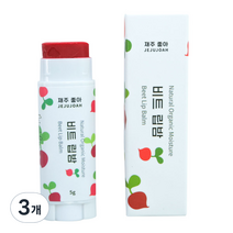 제주동백오일 립밤, 비트립밤(발색), 5ml, 3개