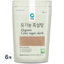 대상 청정원 유기농 흑설탕, 454g, 6개