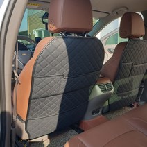 다온굿즈 자동차 시트보호 퀄팅 킥매트 엣지형 2포켓, 블랙 + 블랙, 1개