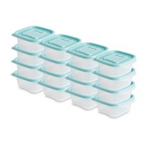 생활엔 이지 컨테이너 정사각 전자레인지 용기 블루 250ml, 16개, 단품