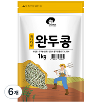 엉클탁 캐나다산 완두콩, 1kg, 6개