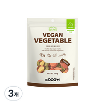 닥터독 강아지 트릿간식 베지 100g, 당근 단호박 고구마 브로콜리 시금치 토마토 비트 혼합맛, 3개