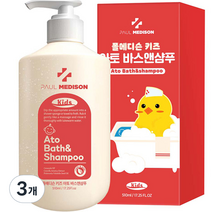폴메디슨 키즈 아토 약산성 바스앤샴푸 베이비파우더향 510ml, 3개