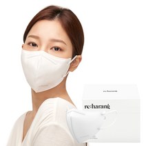 리하랑 컴포터블핏 KF94 새부리형 마스크 대형, 50매, 1개, 흰색