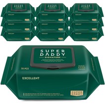 슈퍼대디 엑설런트 82 물티슈 캡형, 70매, 10팩