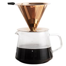 칼딘 티타늄 드리퍼 핸드 드립 세트 TP-01 600ml, 로즈골드, 1세트
