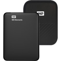 WD Elements Portable 휴대용 외장하드   파우치, 2TB, 블랙