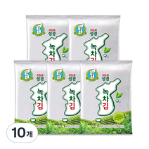 성경식품 지도표 성경 녹차김, 37g, 10개