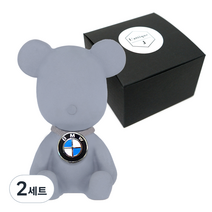 라띠크제이 엠블럼 베어 차량용 방향제 BMW 그레이 + 리필 클린코튼 5ml, 2세트