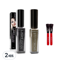 디바덤 래쉬 익스텐더 + 브로우 익스텐더 카푸치노 브라운 + 빨간브러쉬 2p 세트, 2세트, 래쉬 + 브로우 + 브러쉬 2p