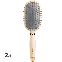 와에이스 에어백 정전기 방지 패들 헤어브러쉬 사각, 2개, 베이지