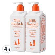 밀크바오밥 베이비 앤 키즈 바디 워시, 500ml, 4개