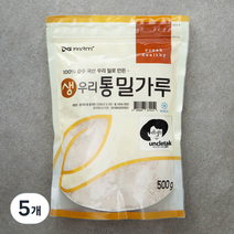 대구농산 국내산 생 우리통밀가루, 500g, 5개