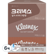 크리넥스 실크소프트 갑티슈 2겹 코튼향, 200매, 6개
