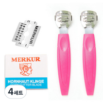 모모리빙 굳은살제거 발 각질 면도기 로즈 2p + 면도날 10p 세트, 4세트