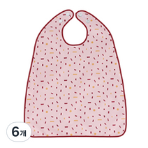 더해피 성인 방수 초코렛 버튼형 턱받이, 핑크, 6개