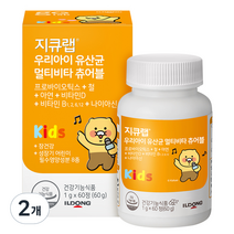 지큐랩 우리아이 유산균 멀티비타 츄어블 60g, 60정, 2개