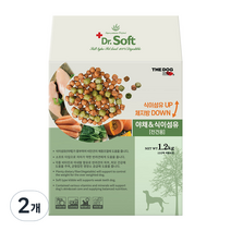 더독 강아지 닥터소프트 치킨 야채 식이섬유 전견용 사료, 닭, 1.2kg, 2개