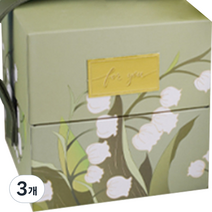 메이크마인 석고방향제 화장품 립스틱 방지 선물 가죽 손잡이 포장박스 10 x 10 x 10 cm, 그린, 3개