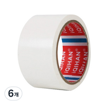 다다 고점도 강력 면 테이프 50mm x 20m, 흰색, 6개