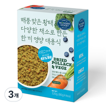 원더푸드 강아지 전연령용 한 끼 영양 대용식 닭고기 사료 4p, 황태, 320g, 3개