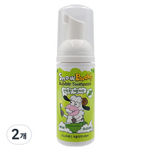 스노우버디 거품 어린이 치약 민트, 45ml, 2개