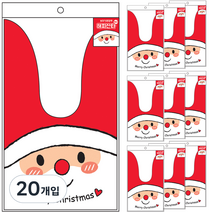 포포팬시 크리스마스 보자기 포장 봉투 특대 3p, 해피산타, 20개입