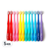 미소덴탈 레인보우 올슬림모 유아 칫솔 레인보우컬러 7p + 랜덤발송 5p, 혼합색상, 5세트