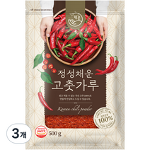 채운영농조합 국산 고춧가루 고운굵기 보통매운맛, 500g, 3개