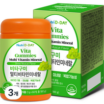 뉴트리디데이 비타구미 멀티비타민 미네랄 젤리 180g, 3개, 60정