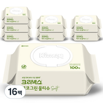 크리넥스 에코그린 소프트 대용량 100매 물티슈, 16개