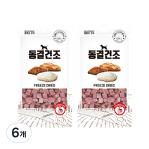 참좋은간식 반려동물 동결건조 큐브 간식 80g, 6개, 치킨과일샌드