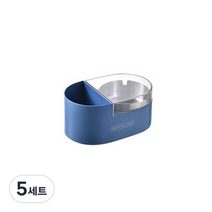 크로닉401 뚜껑 부착형 벽걸이 재떨이 + 스티커, 블루, 5세트