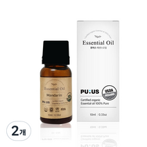 퓨어스 유기농 만다린오일, 10ml, 2개