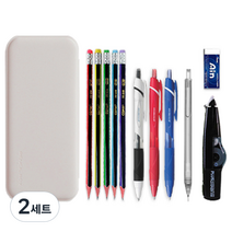 동아PMS 펜슬박스 필기구 제트스트림 SXN-150-05 선물세트, 그레이, 2세트