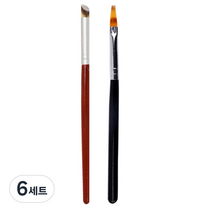 바르나 그라데이션 네일 브러쉬 + 치크 마블 빗자루 브러쉬 세트, 6세트, 혼합색상