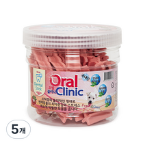 오랄클리닉 반려동물 치석제거용 덴탈껌 300g, 딸기, 5개