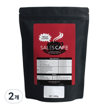 세일즈카페 라떼용 대용량 업소용 원두커피 스트롱 SRBC230FR0200A01, 굵게분쇄 커피메이커 핸드드립(D), 200g, 2개