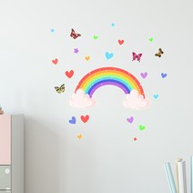 쿼르디 야광 포인트스티커 무지개, 혼합색상