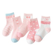 미소 여아용 프리티 리본 양말 5종 세트 Y210