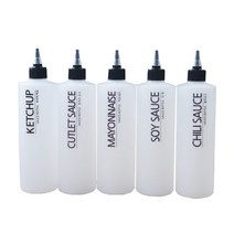 소스통 250ml x 5p + 블랙 레터링 라벨 5p 세트, 1세트
