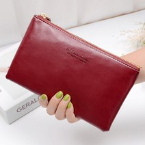 기본 단색 레이디 가죽 파우치