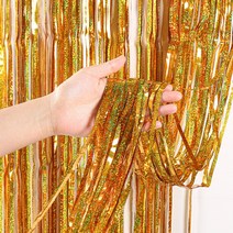 셀레네 레이저 반짝 레인 커튼 1 x 2m 2p, 골드, 1개